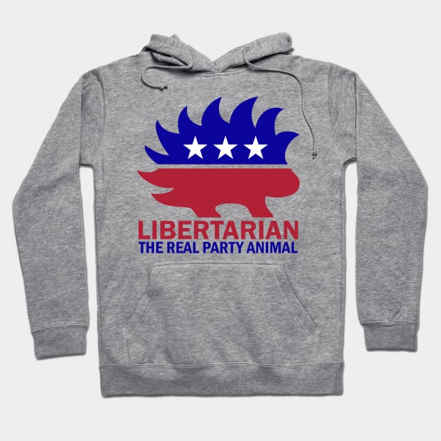 Libertarian - The Real Party Animal Hoodie by DWFinn